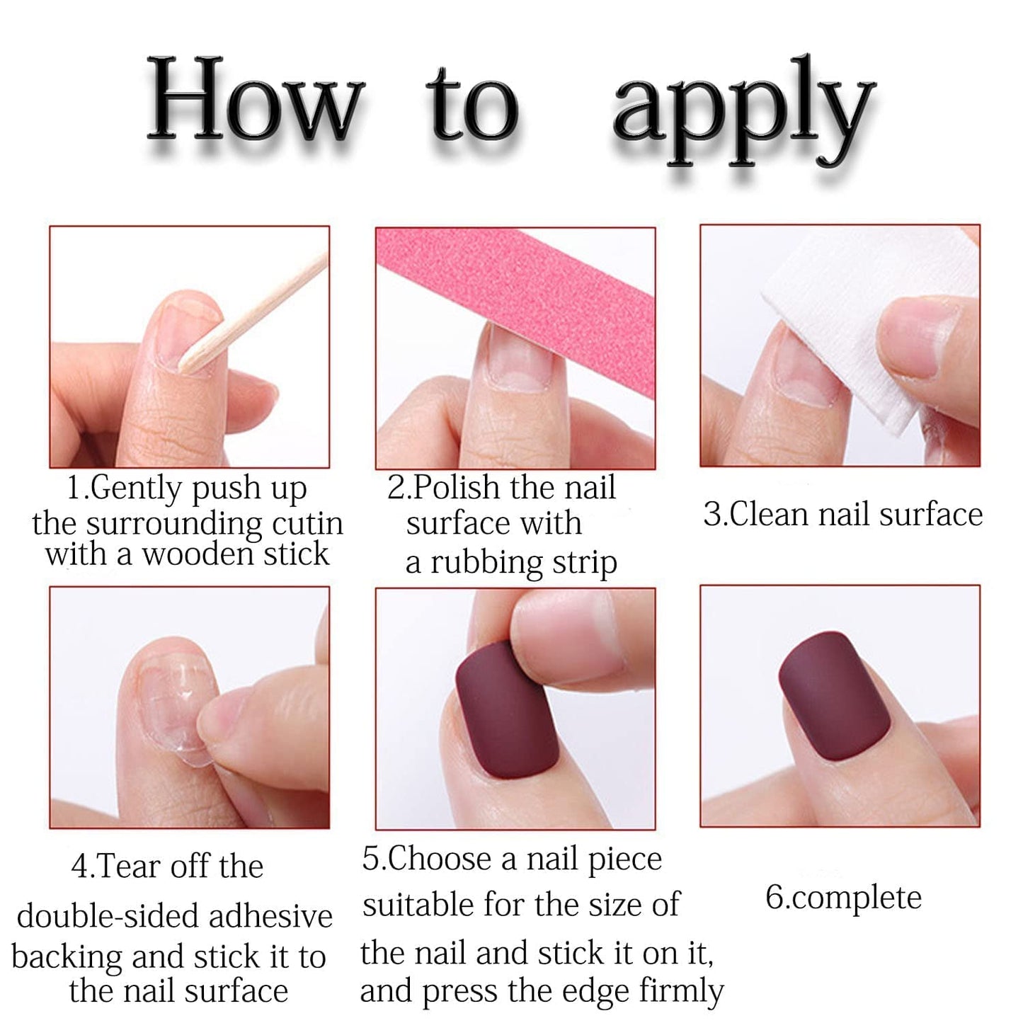 Black Press on Nails Medium Almond Fake Nails Matte False Nails Press Ons with Designs French Tip Acrylic Full Cover Glue on Nails Artificial Stick on Nails for Women Manicure 24 Pcs